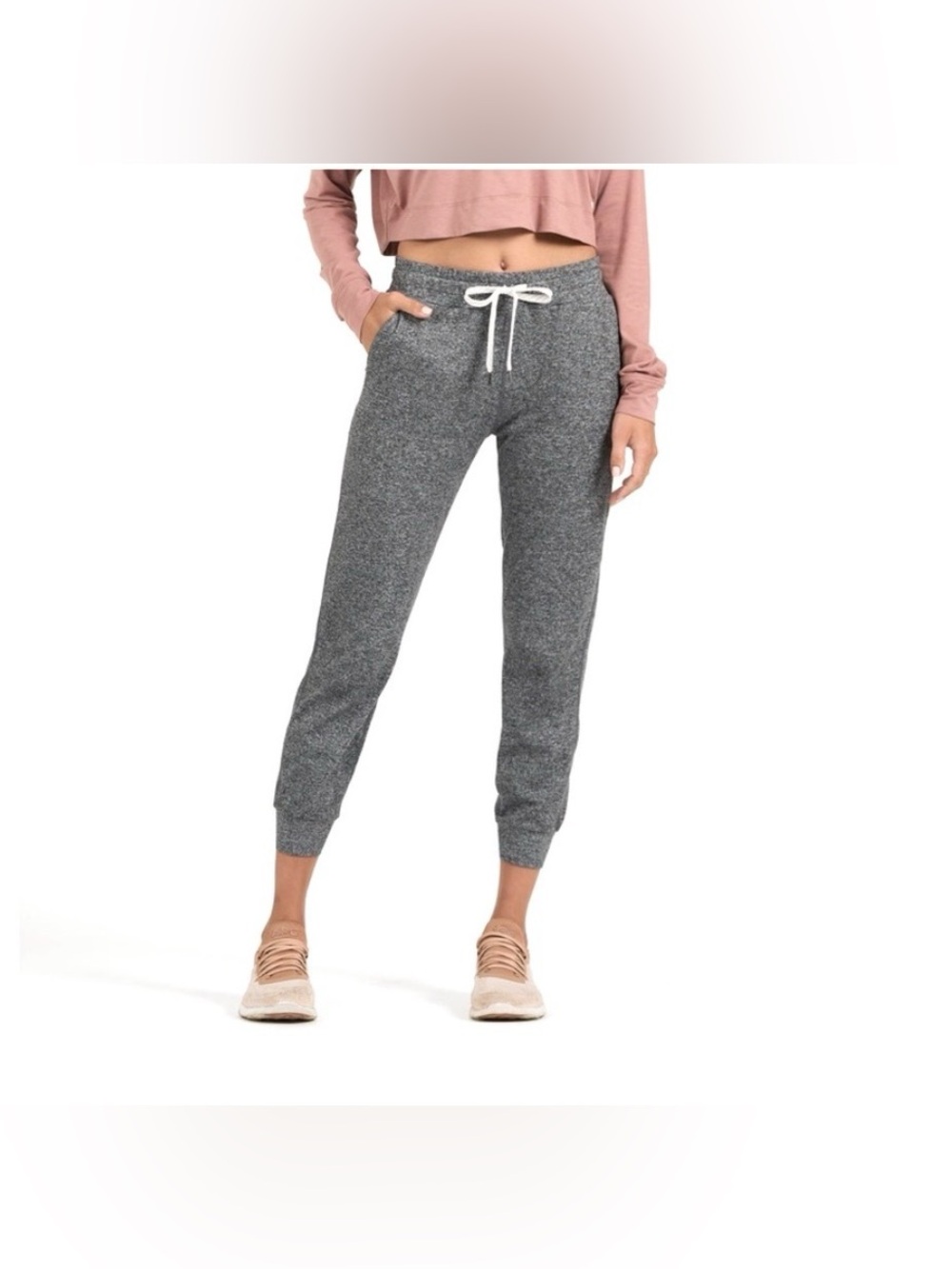 Vuori women’s DreamKnit Performance Joggers Heather Grey Gray M athleisure EUC